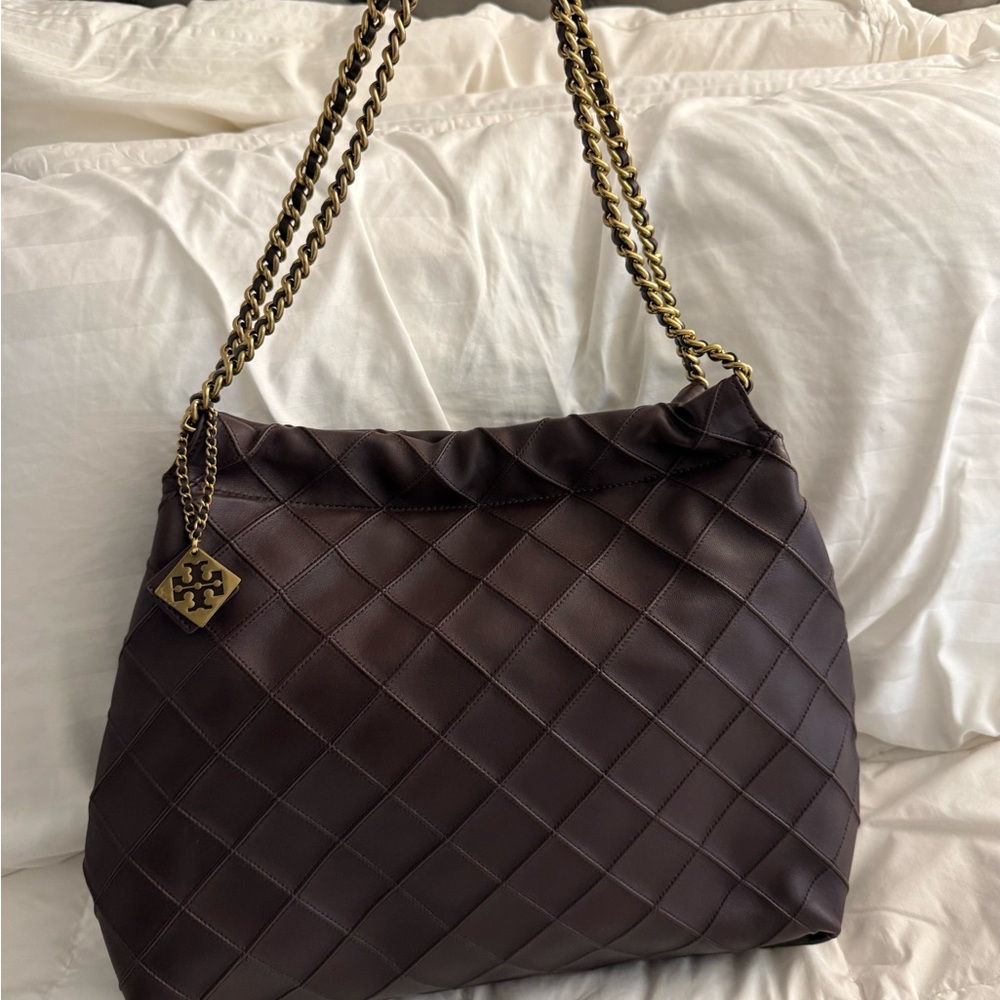 Tory Burch Fleming Soft Leather Drawstring Hobo Shoulder Bag